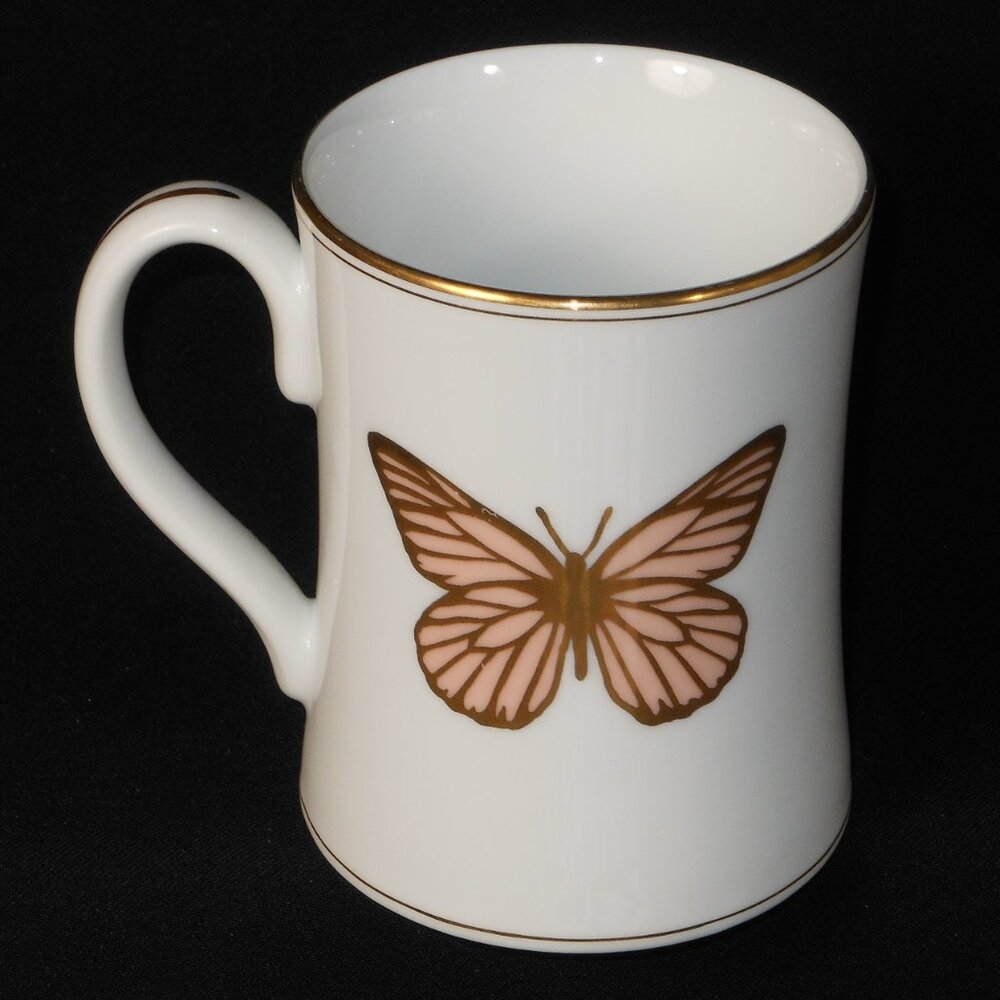 Beautiful coffee mugs. Fitz and Floyd Japan Golden Butterfly